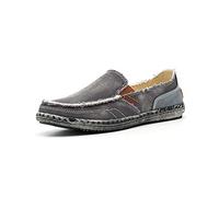 Sprifloral Mocassins tendance pour homme - Espadrilles classiques en toile - Chaussures bateau confortables à enfiler - Pantoufles décontractées pour homme, gris, 43.5 EU