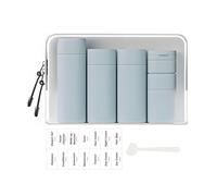 Sprigold Lot de 5 flacons de voyage brefs et tendance approuvés par la TSA, sans BPA, rechargeables pour shampooing, crème, après-shampooing, lotion, savon (Bleu nordique)