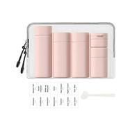 Sprigold Lot de 5 flacons de Voyage brefs et Tendance approuvés par la TSA, sans BPA, Rechargeables pour shampooing, crème, après-shampooing, Lotion, Savon (Nordic Sand Pink)