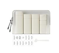 Sprigold Lot de 5 flacons de voyage brefs et tendance approuvés par la TSA, sans BPA, rechargeables pour shampooing, crème, après-shampooing, lotion, savon (Blanc nordique)