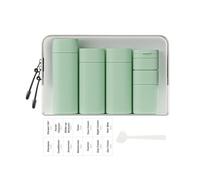 Sprigold Lot de 5 flacons de voyage brefs et tendance approuvés par la TSA, sans BPA, rechargeables pour shampooing, crème, après-shampooing, lotion, savon (Vert nordique)