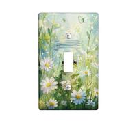 Spring Amphibian - Plaques murales en thermoplastique - Design classique pour décoration d'intérieur - Motif crapaud vert dans un bocal avec fleurs sauvages