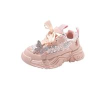 Spring and Autumn Girls Sports Shoes Children's Breathable Mesh Shoes Fille Noir Bout Arrondi (Red, 27 Little Child)