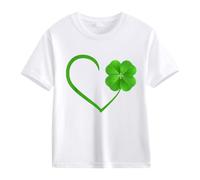 Spring and Autumn New Fashion Mignon Imprimé Confortable Version of The Girls T-shirt imprimé Chemisier avec encolure, Blanc., 4-5 ans