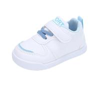 Spring and Summer Children and Infants Toddler Shoes Boys and Girls Floor Sports Flat Soles Light and Comfortable Solid Color Hook Loop Chaussons Kawaii (Blue, 28.5 Little Child)