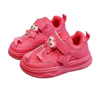 Spring and Summer Children and Infants Toddler Shoes Boys and Girls Floor Sports Flat Soles Light and Comfortable Solid Color Hook Loop Pantoufles Drole (Hot Pink, 33.5 Big Kids)