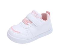 Spring and Summer Children and Infants Toddler Shoes Boys and Girls Floor Sports Flat Soles Light and Comfortable Solid Color Hook Loop Chaussons Kawaii (Pink, 23 Infant)