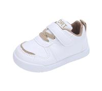 Spring and Summer Children and Infants Toddler Shoes Boys and Girls Floor Sports Flat Soles Light and Comfortable Solid Color Hook Loop Chaussons Kawaii (Khaki, 24 Toddler)