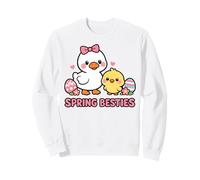 Spring Besties Kawaii Canard & Poussin Œufs de Pâques Dessin animé Mignon Sweatshirt