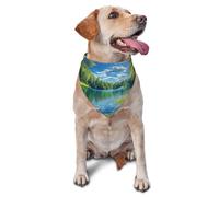 Spring Blue Skies And Sunshine Écharpe triangulaire pour animaux de compagnie Motif graphique Pour chiens et chats, bandana mignon réglable pour les séances photo