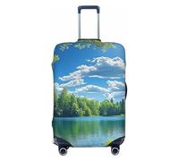 Spring Blue Skies and Sunshine Housse de protection élastique pour bagages de pêche en plein air Housse de protection pour valises Imprimé Anti-rayures, Noir , M