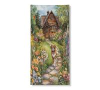 Spring Bullmastiffs Bannière décorative pour porte d'entrée de jardin Motif floral 91,4 x 183 cm