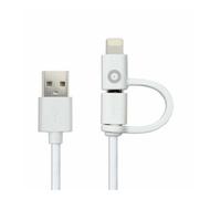 Spring Cable Cable 2 En 1 2.4A Usb/Micro-Usb/Lightning Blanc