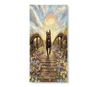 Spring Cane Corso Couverture de porte extérieure 91,4 x 183 cm, chiot de jardin de campagne imprimé, bannière de porte avant et arrière, décoration amusante pour maison, porche