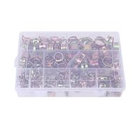 Spring Clips Clamps, 100pcs Métal Assortiment, 10 Tailles Différentes, Résistants à la Corrosion - Fixation Fiable, Ajustable pour Tuyaux et Lignes de Carburant