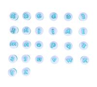 Spring Cookie Stamp Form | 26 Non - BPA Embossing Tools for Biscuits/Fondant/Chocolate | One - Click Pattern DIY Decorating Kit (26 lower case letters)