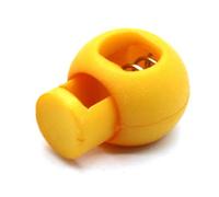 Spring Cord Lock Toggle Stopper Single Hole End Round Fastener Buttons Slider Adjustable Elastic Drawstring Rope Lock for Backpack Shoelace Sportswear Outdoor Gear Plastic 22mm (Golden Yellow)
