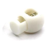 Spring Cord Lock Toggle Stopper Single Hole End Round Fastener Buttons Slider Adjustable Elastic Drawstring Rope Lock for Backpack Shoelace Sportswear Outdoor Gear Plastic 22mm (White)