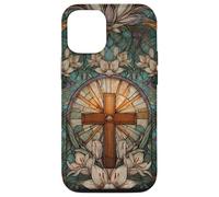 Spring Croix et lys Pâques Foi chrétienne Florale Coque pour iPhone 12/12 Pro