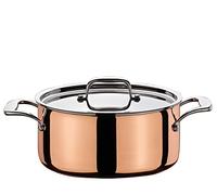 Spring Culinox Cocotte avec couvercle | Ø : 16 cm, hauteur : 7,5 cm | 1,4 l | Couche extérieure en cuivre de 0,5 mm | Casserole en acier inoxydable | Convient pour tous les types de plaques de cuisson
