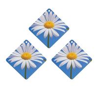 Spring Daisy Lot de 3 désodorisants pour voiture, maison, bureau, style blanc à suspendre en forme de losange