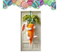Spring Door Cover - Polyester 90x180cm, Bunny Carrot Banner, Photography Background | Holiday Door Decoration, Indoor Outdoor Porch, Farmhouse Decor, Party Celebration, Family Gathering