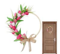 Spring Door Wreath | 35 cm Artificial Flowers Home Decor | Front Door Wreaths For All Seasons | For Indoor Outdoor Garden Yard Patio Porch Farmhouse Wedding Easter Holiday Party
