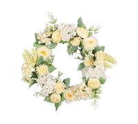 Spring Door Wreath - Artificial LED Light Decoration, Colorful Festive Flower Garland with Glowing Warmth, Indoor Outdoor Seasonal Ornament, Home Accent, Window Festival Decor for Enhancing Entryway