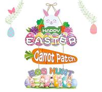 Spring Easter Door Wreath Festival Bunny Style Wall Decoration Hoop | Colorful Fabric Flowers with Lightweight Vine Frame, Holiday Welcome Hanging Garland for Front Door 14.17x10.24in
