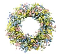 Spring Easter Flower Wreath - Colorful Decorative Door Hanging, ’s Breath Wedding Party Home Farmhouse | Front Door Wall Ornament Seasonal Celebration Decoration Holiday Accent | for Family Gather