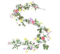 Spring Easter Garland, 5.74ft Artificial Decorative Mantel Piece, Versatile Holiday Decor for Front Doors, Patios, Balconies, Terraces, Window, Homes, and Schools, Perfect for Easter Celebration