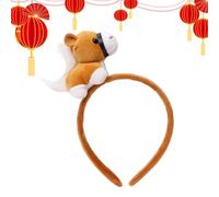 Spring Festival Headband - Plush Headwear Accessory, Soft Animal Dollband | Chinese New Year Greetings Family Photos, Festival Activities Themed Party Cosplay Hairwear for Short Video Recording