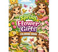 Spring Flower Girls Coloring Book: Adorable Spring Scenes with Blossoms, Bees & Happy Days