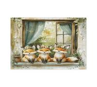 Spring Fox - Casse-tête en bois pour adultes, 300 pièces, en pot, plantes, animaux, décorations amusantes imprimées pour fête de divertissement