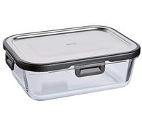 Spring Fusion2+ Boîte de conservation rectangulaire en verre et acier inoxydable 20,6 x 15,5 cm 1000 ml