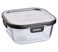 Spring Fusion2+ Boîte Repas Carrée Hermétique en Verre et Acier Inoxydable 15,5 x 15,5 cm 800 ml