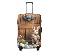 Spring Garden Housse de protection élastique en bois pour valise de voyage Motif imprimé anti-rayures, Noir , L