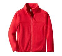 Spring&Gege Fleece Jacket Classics Full Zip Blouson de Sport Garçon Veste en Polaire pour Enfant Rouge 11-12 Ans
