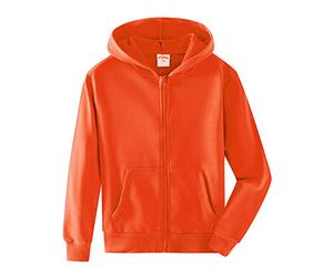 Spring&Gege Sweat à Capuche Doux à Fermeture éclair intégrale pour Enfants pour garçons et Filles, Orange, 11-12 Years