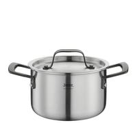 Spring Gourmet Casserole multicouche avec couvercle en acier inoxydable, passe au four, avec graduation intérieure, diamètre 16 cm, hauteur 10 cm, 2 litres, noire