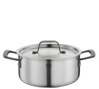Spring Gourmet Casserole multicouche avec couvercle en acier inoxydable, passe au four, avec graduation intérieure, diamètre 20 cm, hauteur 9 cm, 2,7 l, noire