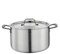 Spring Gourmet Casserole multicouche avec couvercle en acier inoxydable, passe au four, avec graduation intérieure, Ø 24 cm, hauteur 14 cm, 6,5 l, noire