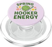 Spring Ho0ker Energy Fresh Maker Vibes Humour au Crochet ludique PopSockets PopGrip pour MagSafe
