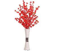 Spring Home Arrangements floraux pour décoration artificielle de mariage - Rose/rouge/blanc/jaune/violet - 66 cm (jaune pêche)