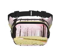 Spring in the Park Square Sac banane double couche avec bandoulière réglable Idéal pour les sports de plein air, noir, One Size