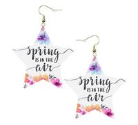 Spring is in The Air Boucles d'oreilles tendance pour femme, boucles d'oreilles pendantes célestes, bijoux en forme d'étoile pour une utilisation polyvalente, One Size, Cuir