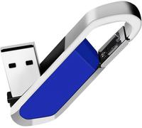Spring Loop USB 2.0 Flash Drive Memory Stick External USB Data Storage Student Birthday Gift for Children (32GB,Blue)