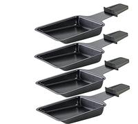 Spring Lot de 4 poêlons à raclette compacts, en acier inoxydable, noir, 4,6 x 12 x 21,2 cm