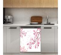 Spring Plum Bossom Couvercle magnétique pour lave-vaisselle, motif fleur rose, 58,4 x 66 cm
