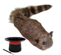 Spring Raccoon Toy, High Simulation Soft Plush Stage Performance, Plush Raccoon Toy, Realistic ,Moveable, Stand at Attention, Bite Your Finger, Kiss On The Cheek, Play Dead,Magic Performance Props
